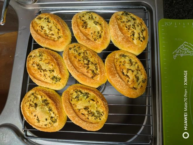 Close-up of Cheesy Garlic Bread