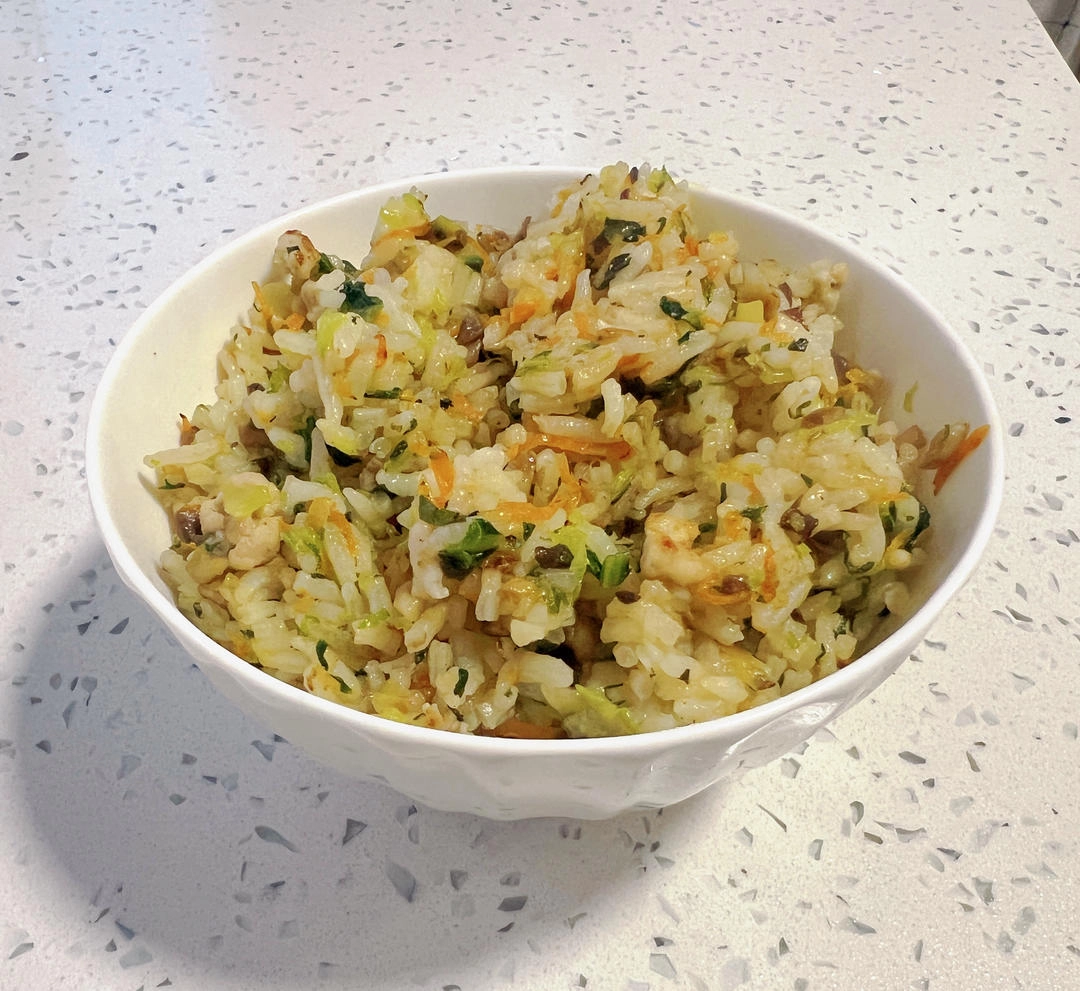Close-up of Lettuce Fried Rice (Gluten Free)