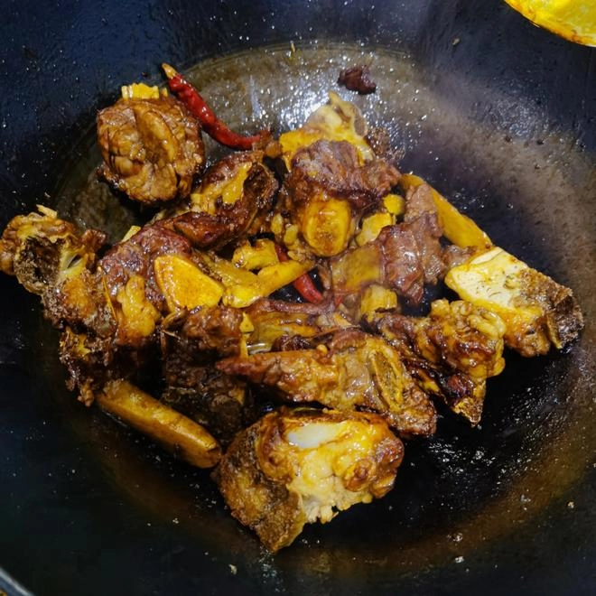 Close-up of Braised Beef Spare Ribs