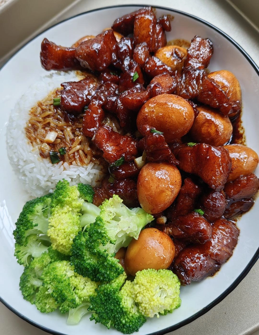 Close-up of red-cooked meat (pork)